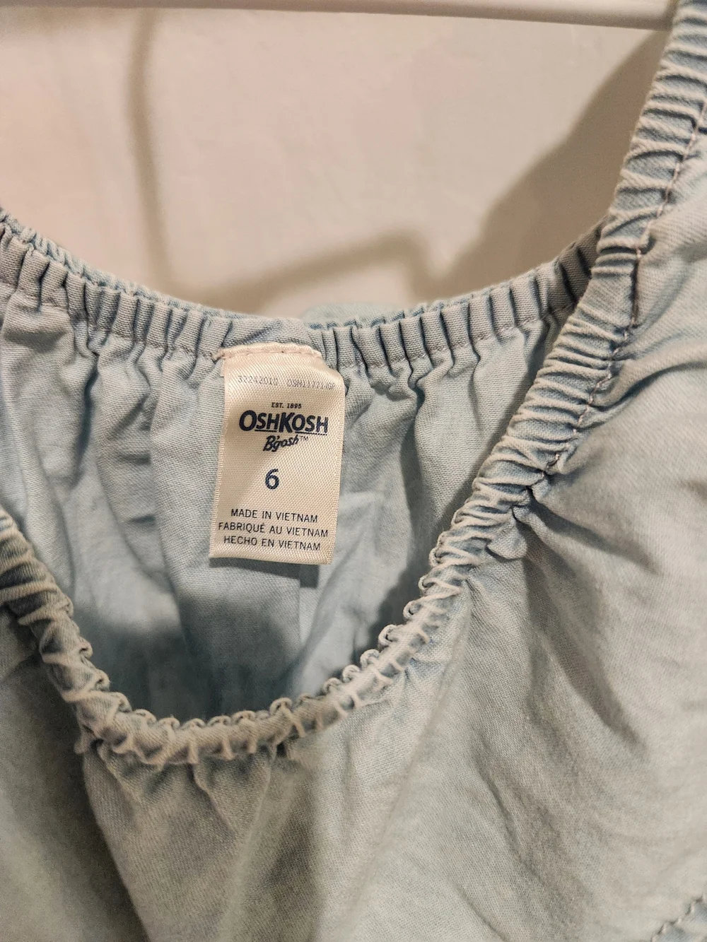 OshKosh B'gosh Light Blue Ruffle Romper